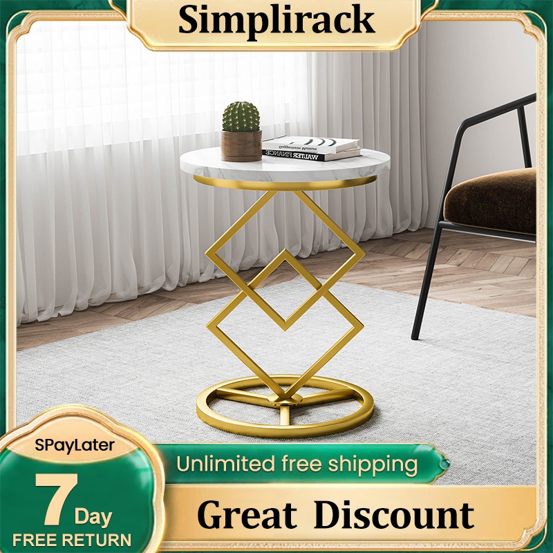 Geometric Side Table with Table Marble Top Creative Bedside Modern ...