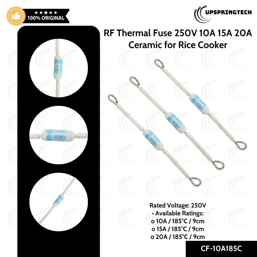 RF Thermal Fuse 250V 10A 15A 20A Ceramic Temperature fuse for Rice ...