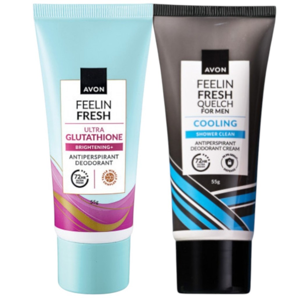 BUY 1 TAKE 1 Avon Feelin Fresh Ultra Gluta 55g Anti-Perspirant Deodorant  Cream - 24HR Dry & White