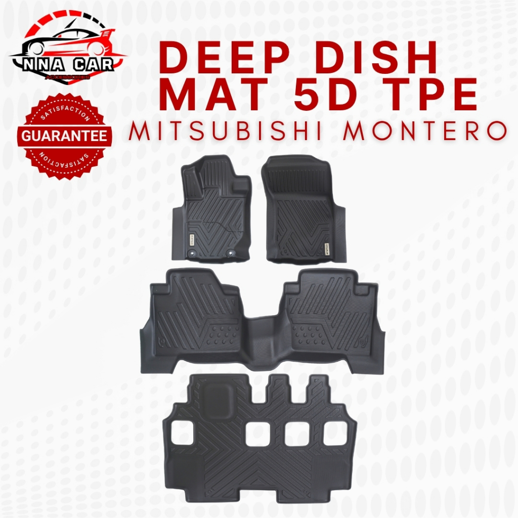 TPE/5D MITSUBISHI MONTERO 2016-24 Model Deep Dish Matting / Car Floor ...