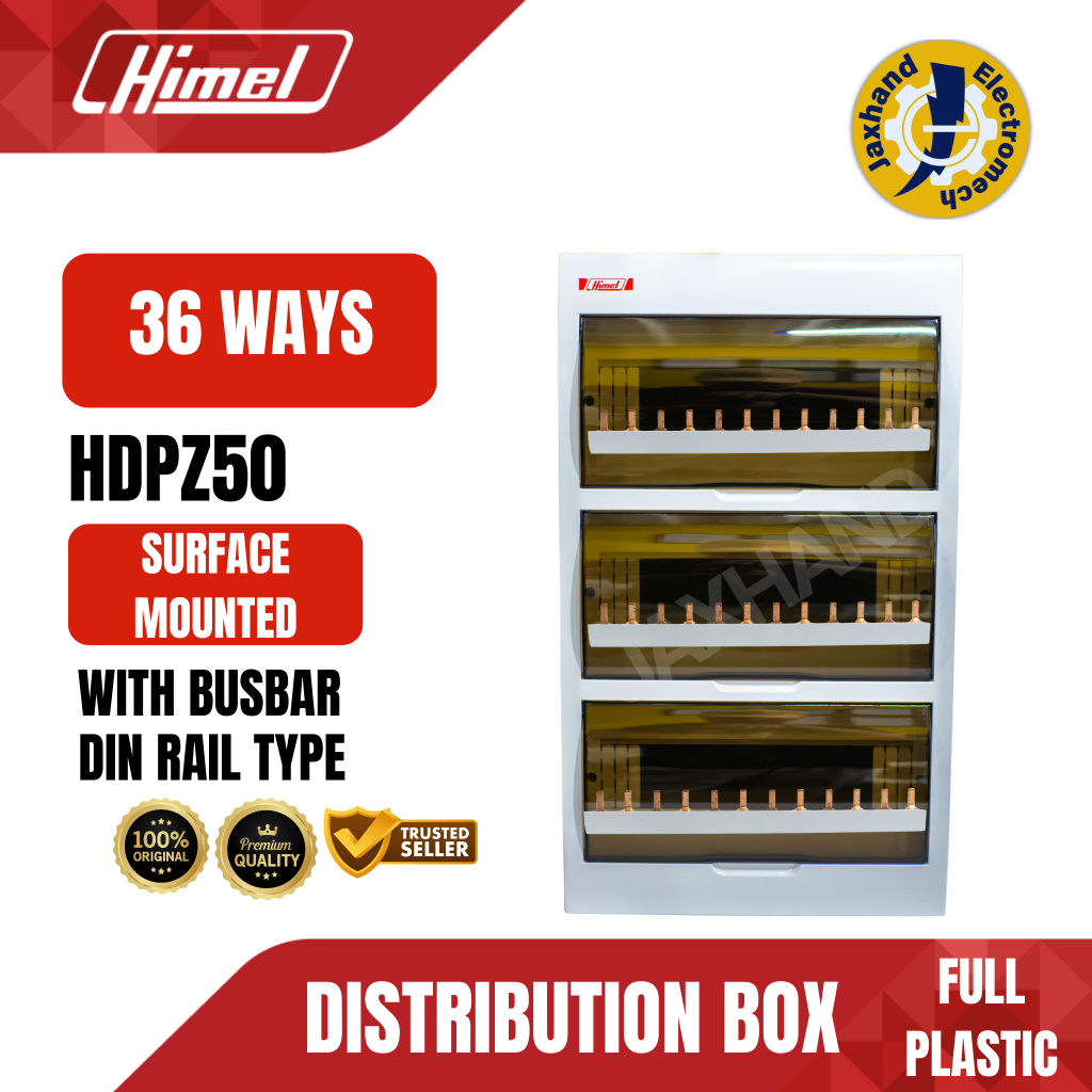 HIMEL DISTRIBUTION BOX 36 WAYS PLASTIC Base (busbar included) | Shopee ...