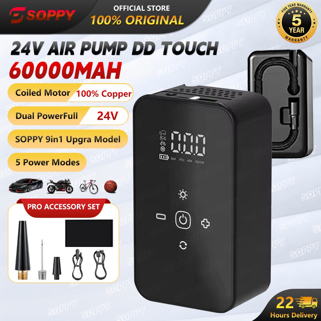 SOPPY Wireless Portable Tire Inflator For Car Heavy Duty Compressor Air ...