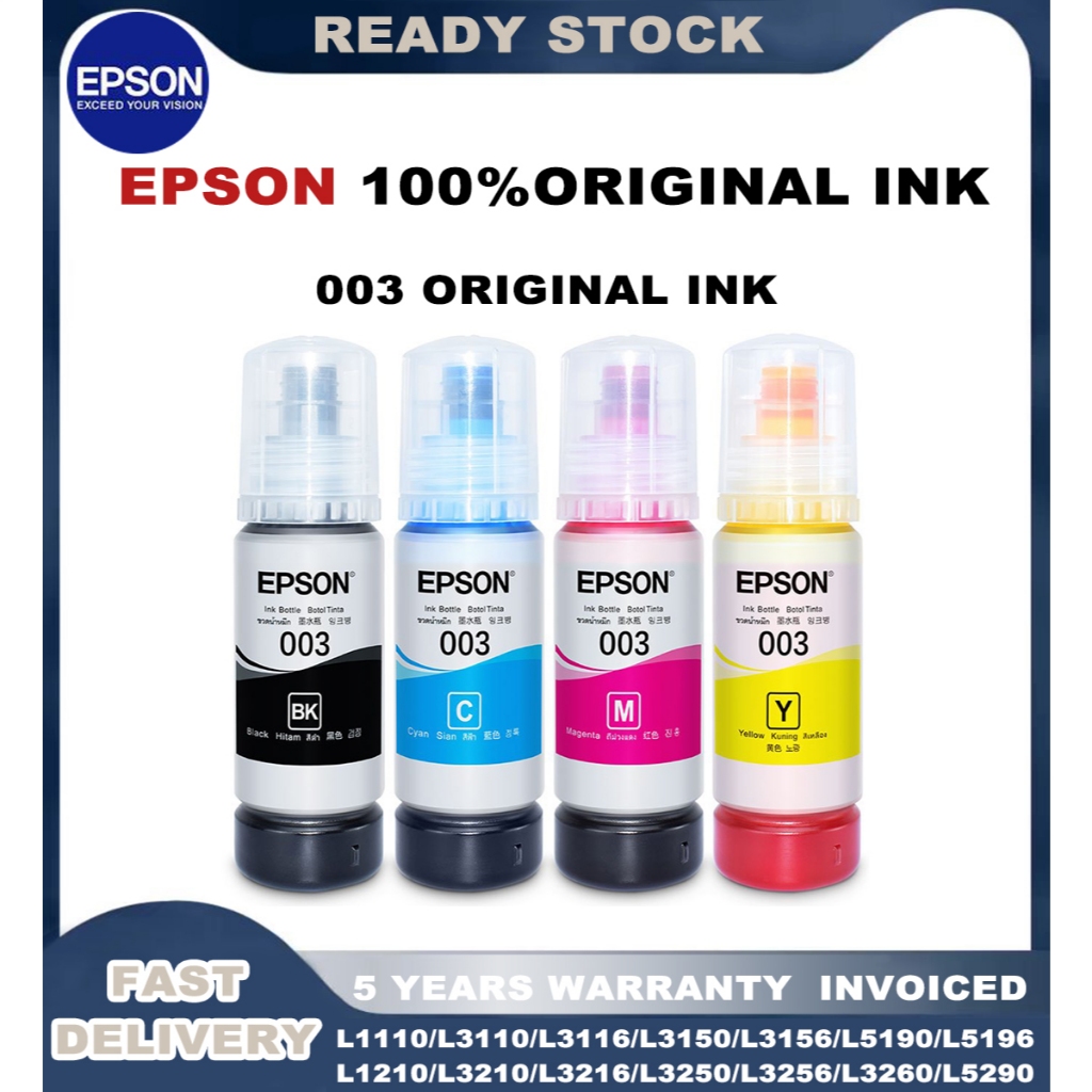100% Original EPSON 003 Ink Refill Ink 003 Bote ng Inks L3210/L1110 ...