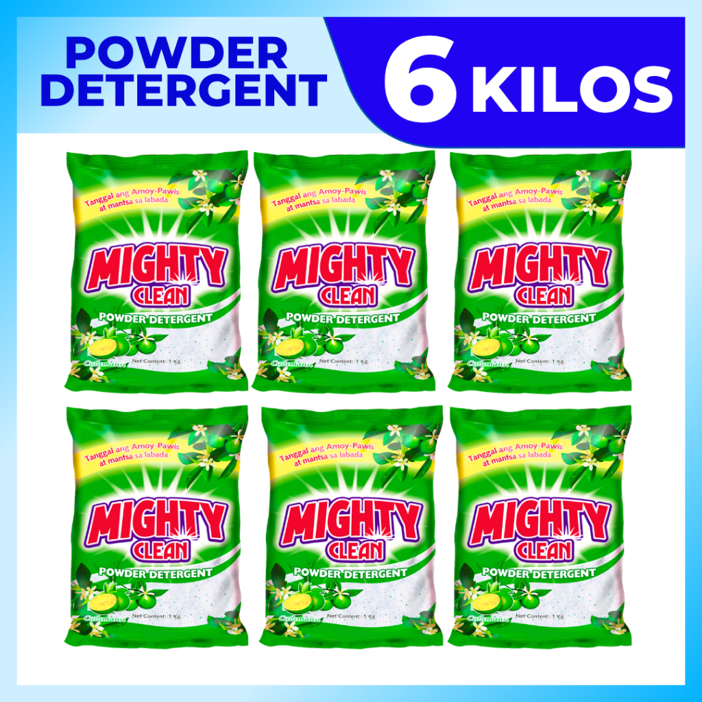 6 KILOS Mighty Clean Detergent Powder Calamansi - Powder (GREEN) - SET ...