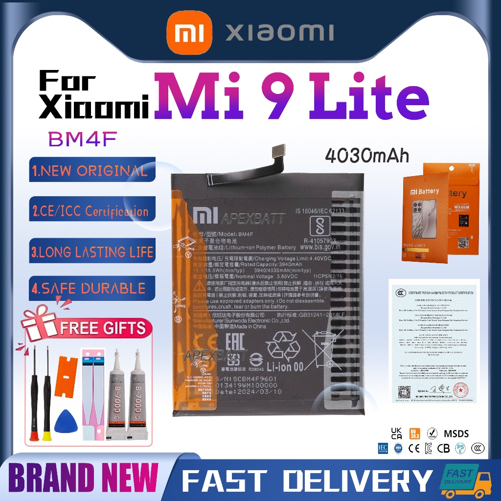 APEXBATT 100% Original Xiao mi Battery BM4F For Xiaomi Mi 9 Lite ...