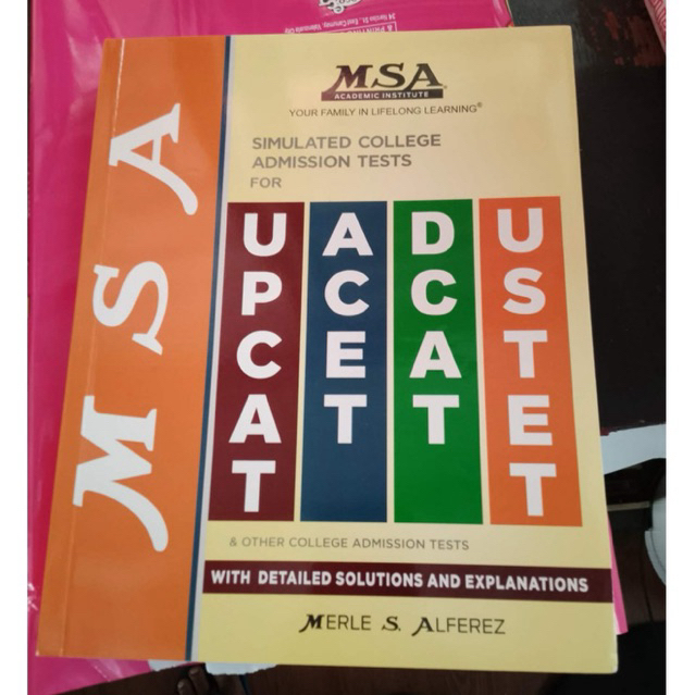 MSA COLLEGE ENTRANCE TEST EXAM UPCAT ACET DCAT USTET 2026 2022 & 2024 ...