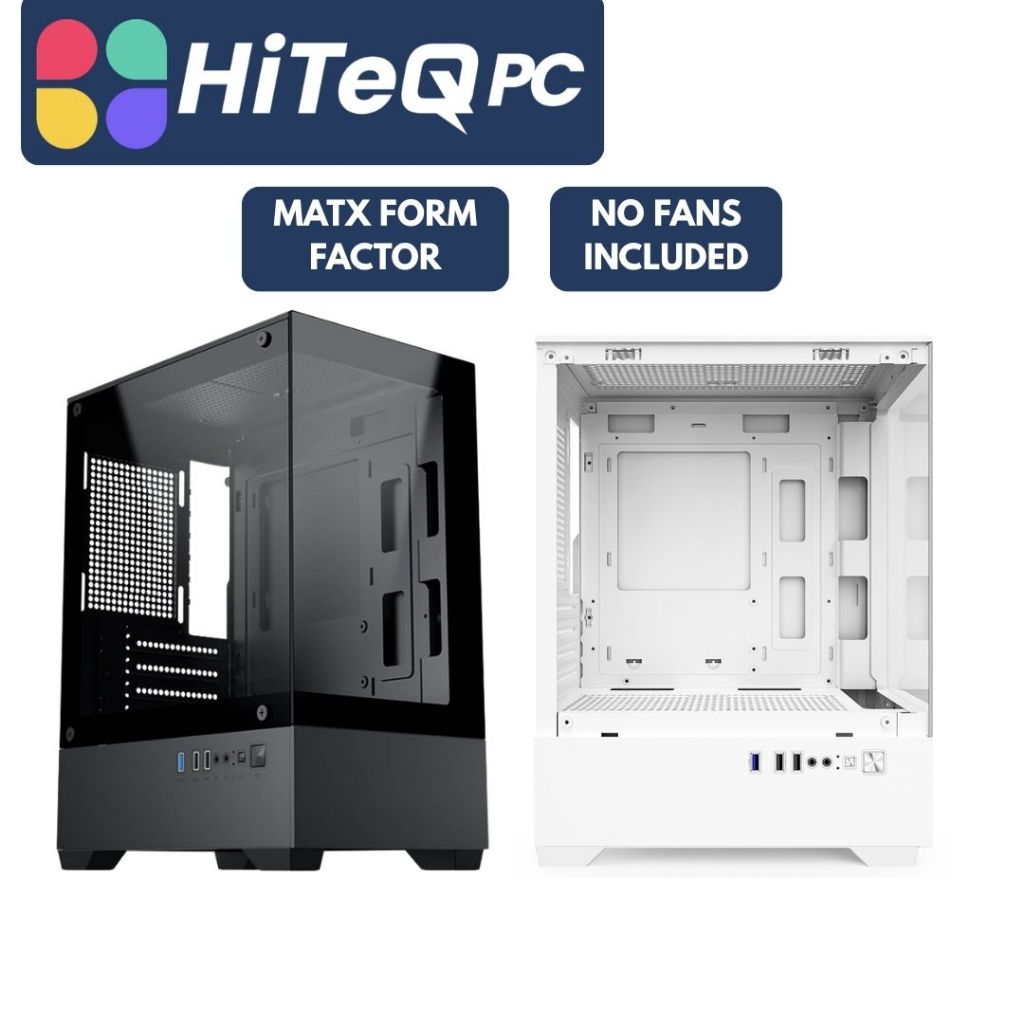 HiteqPC | Micro ATX Tempered Glass Front and Side w/ Side I/O PC Case ...
