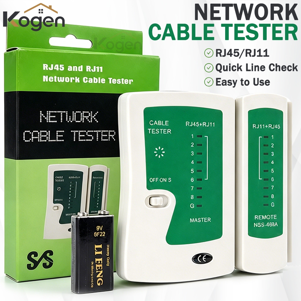 Network Cable Tester, Suitable for RJ45,RJ11/RJ12 Network LAN Ethernet ...
