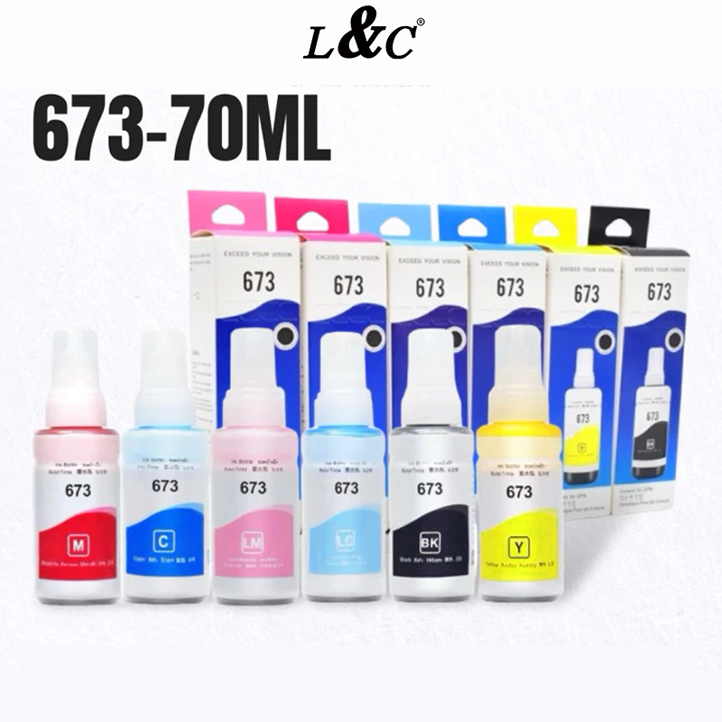 L&C 70ML Premium 673 Dye ink for 673 L800 L801 L805 L810 L850 L1800 L ...