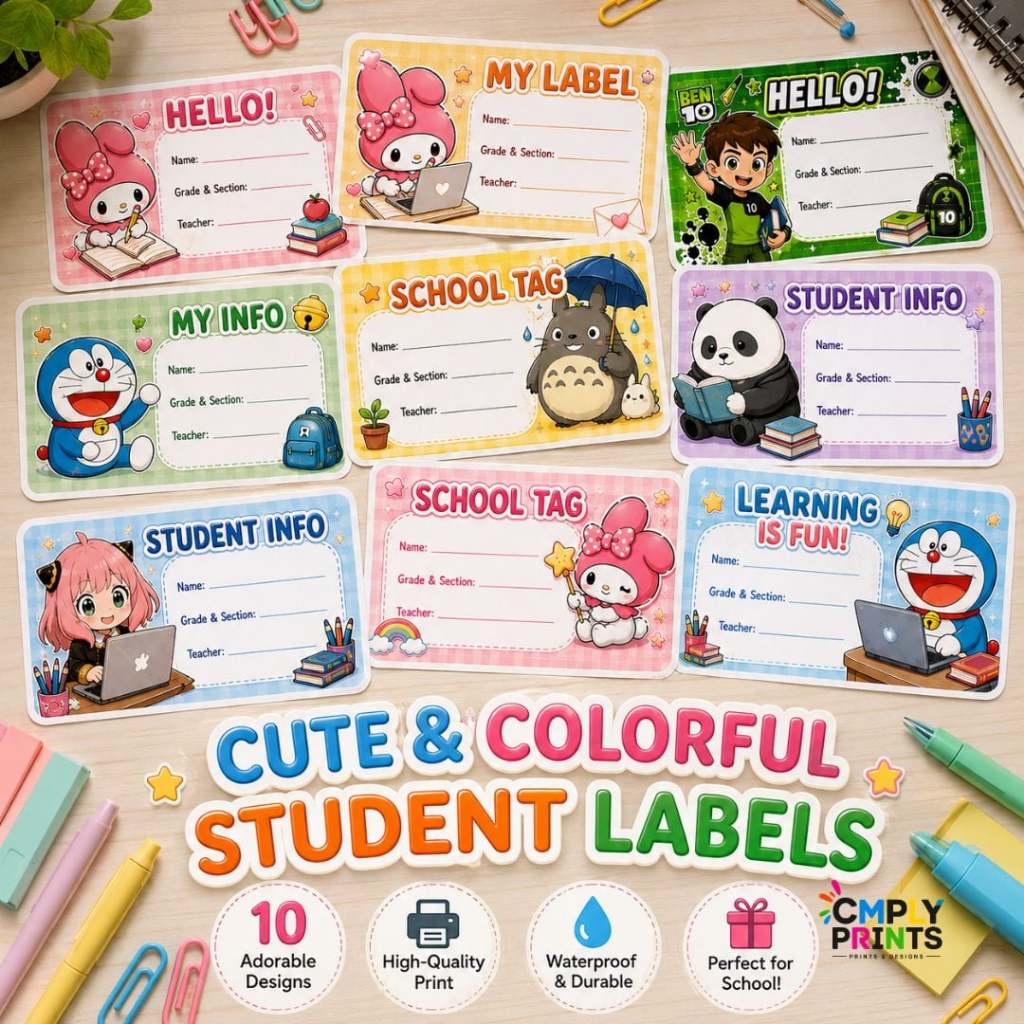 10pcs. Student Name Sticker Labels | Waterproof School Labels | 10 ...
