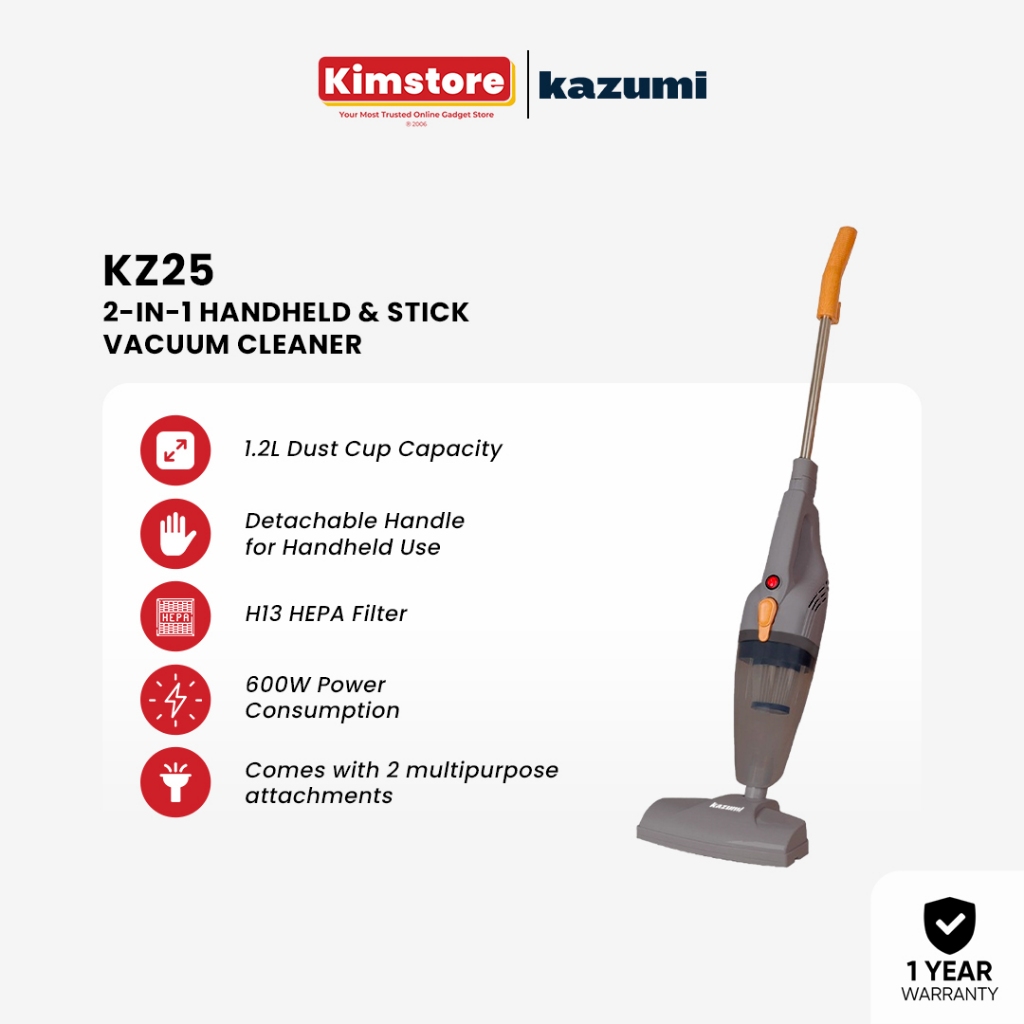 Kazumi KZ25 2-in-1 Handheld & Stick Vacuum Cleaner | Shopee Philippines