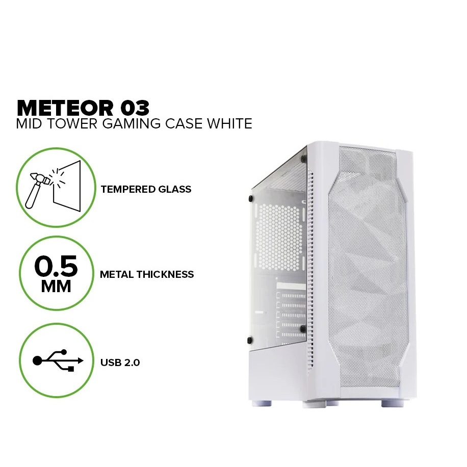 INPLAY METEOR M03 MID ATX/ITX CASE WHITE | Shopee Philippines