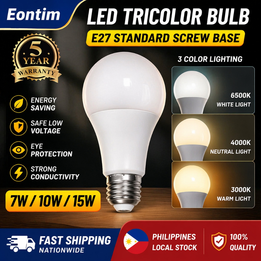 LED tricolor bulb e27 3 color 7W 10W 15W Efficient Energy High Lumen ...