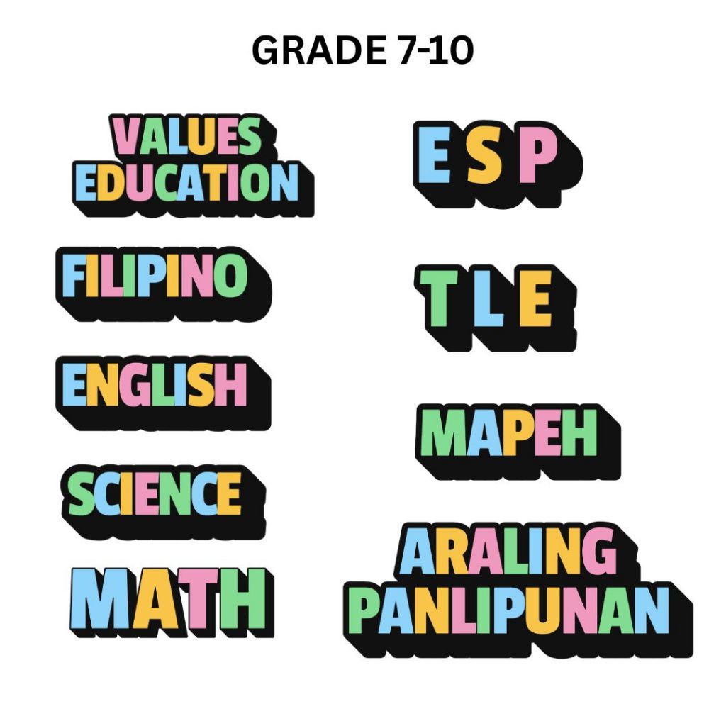Grade 1-10 Subject Label Notebook Stickers for Matatag Curiculum School ...
