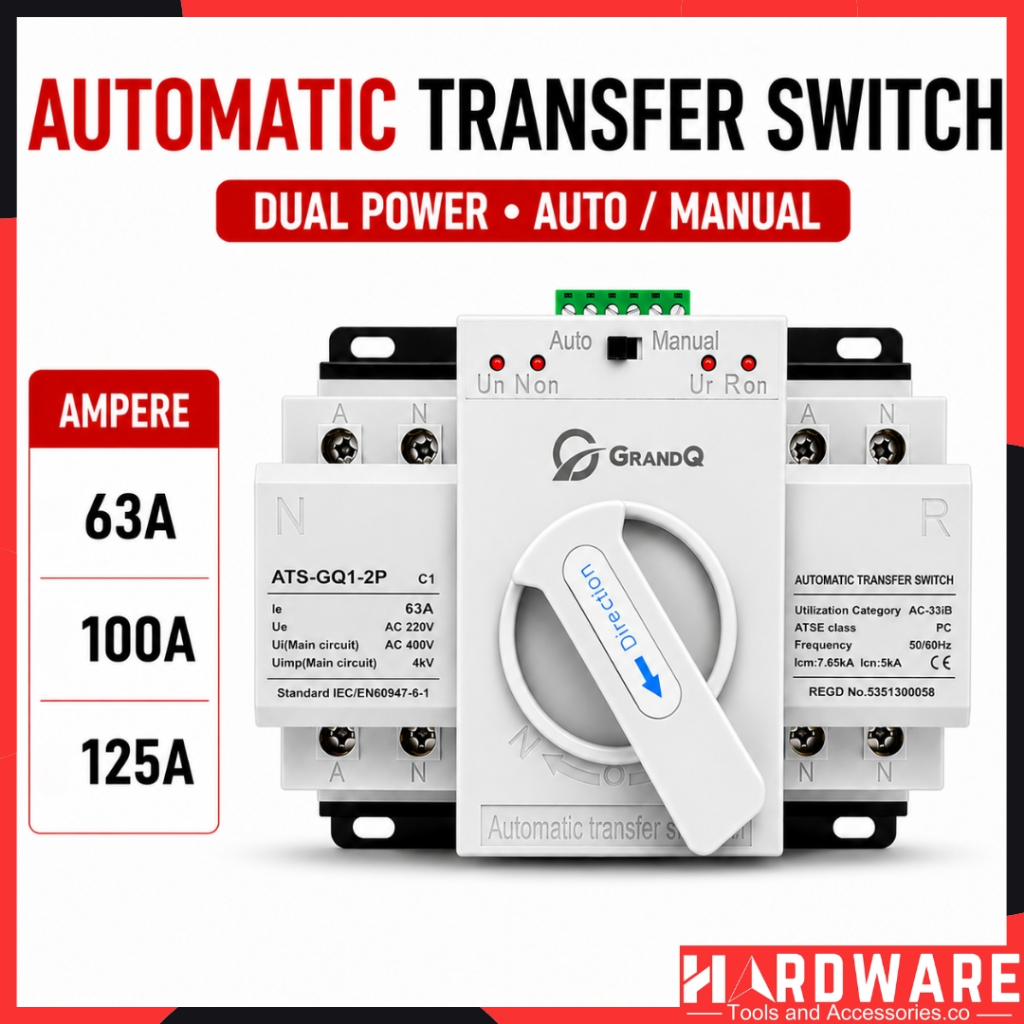ATS Dual Power Automatic Transfer Switch 2P 63A 100A 125A 220V MCB Type ...