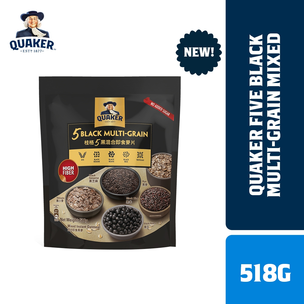 Quaker Five Black Multi-grain Mixed Instant Oatmeal 518g | Shopee ...
