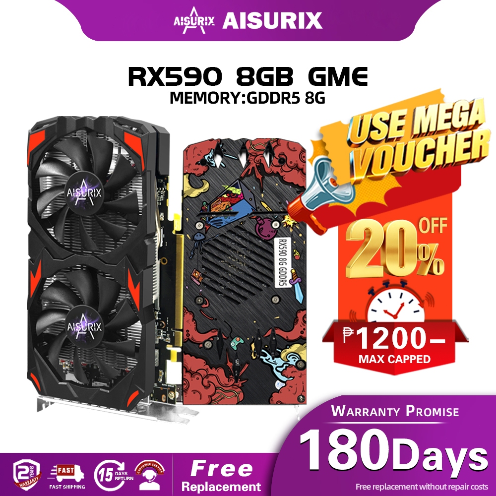 AISURIX RX590 8G NEW Graphics Card GDDR5 256Bit 2304sp AMD PC GPU Video ...