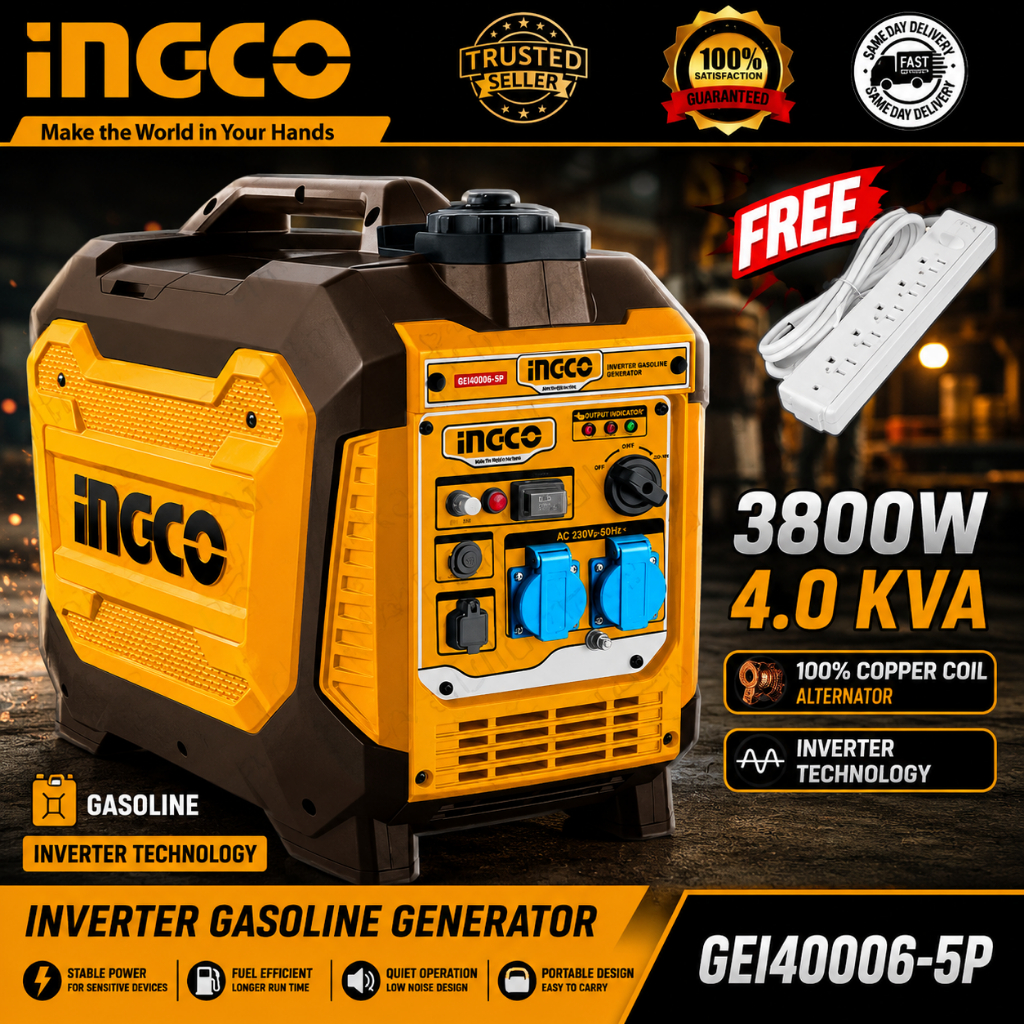 INGCO Inverter Gasoline Generator Silent Type 3800w 4.0KVA GEI40006-5P ...