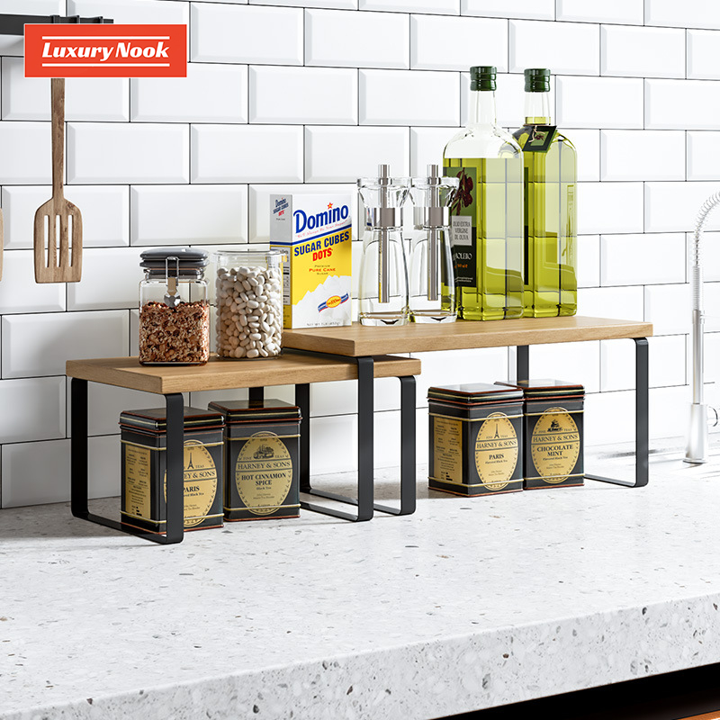 【Luxury Nook】Expandable Cabinet Shelf Organizer – Adjustable Rack for ...