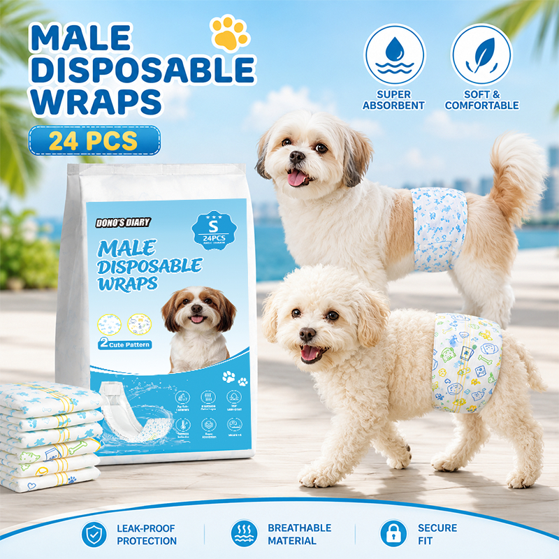 DONO'S DIARY 24pcs pet diapers mga lampin ng aso dog diaper for male ...