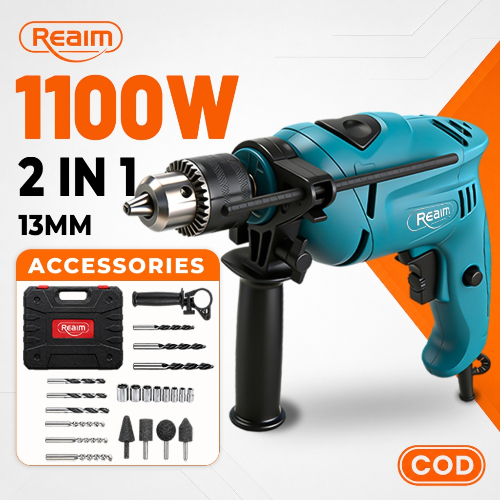 REAIM Impact Drill Electric Power Hammer Machine Portable Tools Set ...