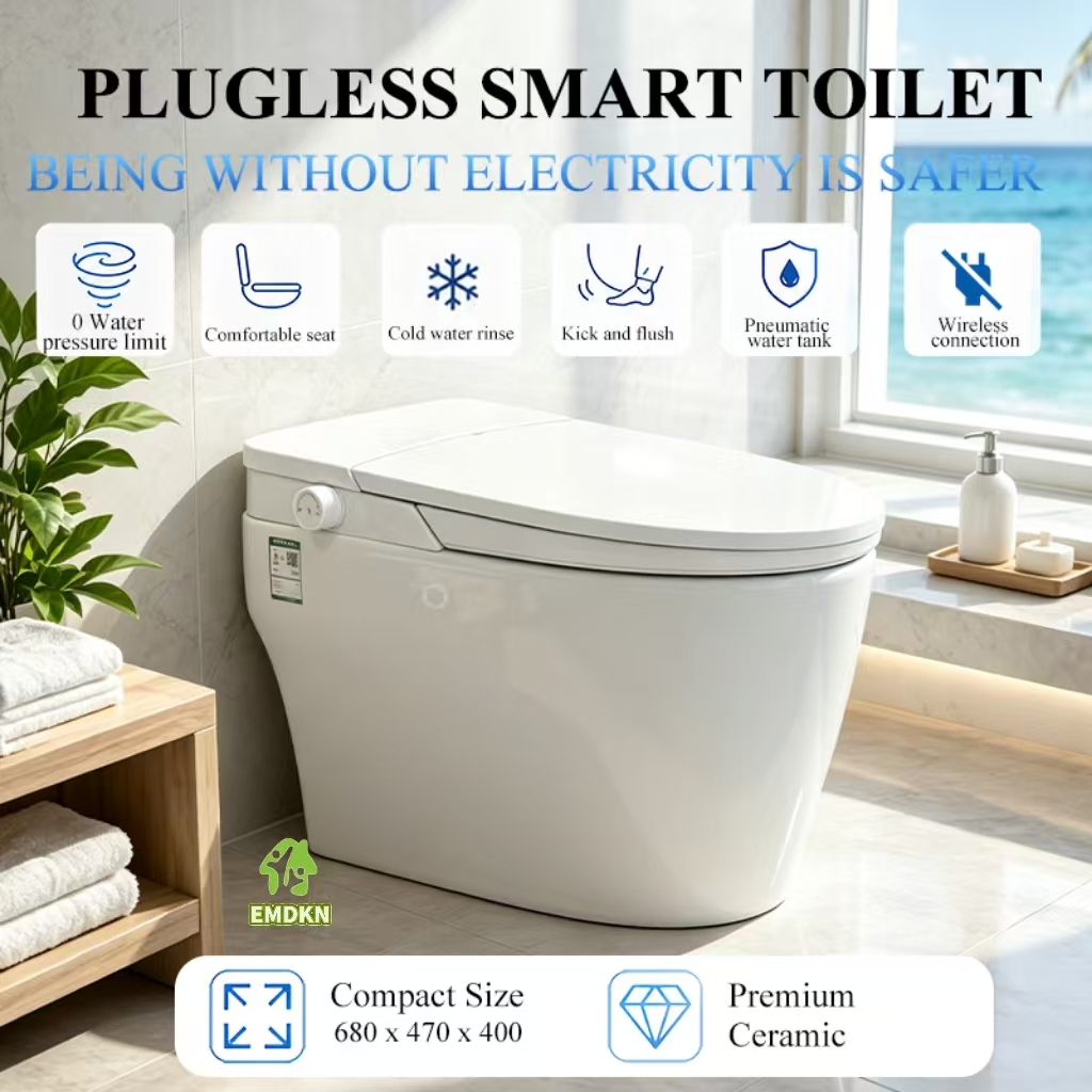 COD Non-Electric Smart Toilet Built-in Water Tank Dual Wash For ...