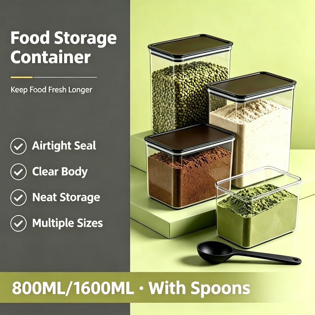 [COD]800ML/1600ML Acrylic Powder Storage Container, Great Airtight Seal ...