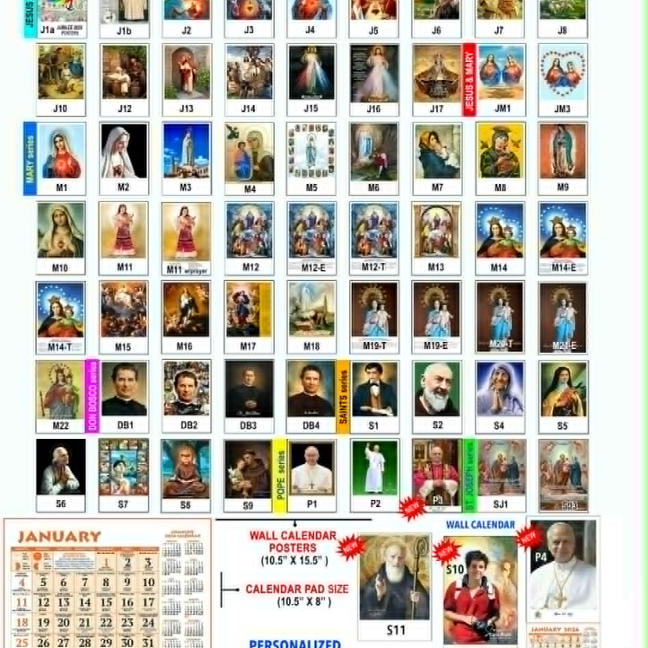 2027 WALL CALENDAR (SET B) - 10 PCS PER PACK PLUS FREE 1 PC WALL ...
