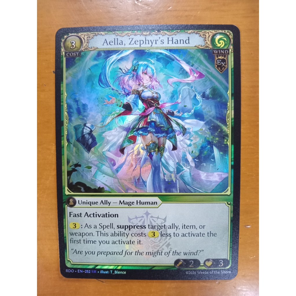 GA Aella, Zephyr's Hand SR Radiant Origins RDO Grand Archive
