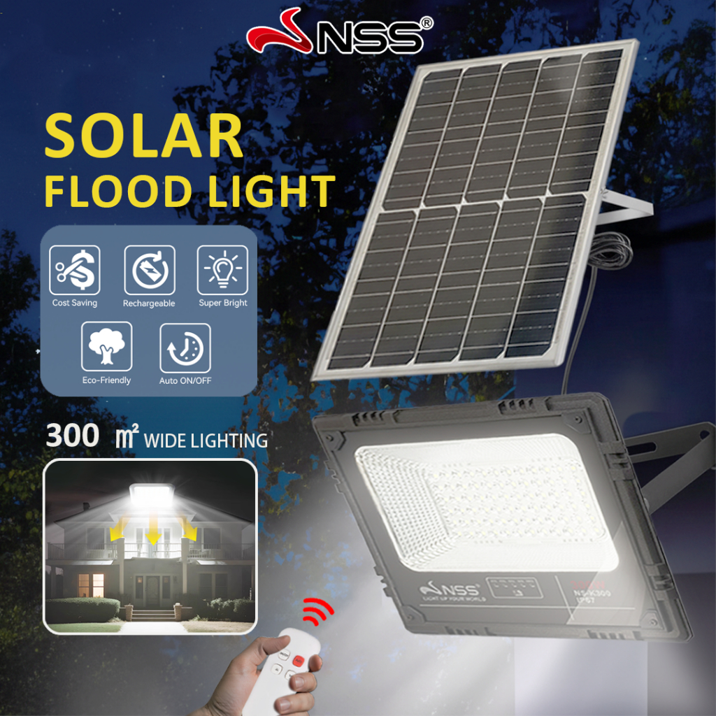 NSS Solar Flood LED Light Waterproof Outdoor Lamp Remote Control Street ...