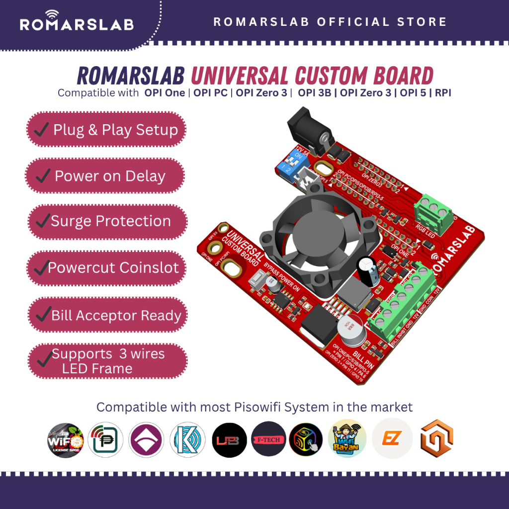 Romarslab Universal Custom Board for pisowifi OPI One Opi PC RPI OPI 5 ...