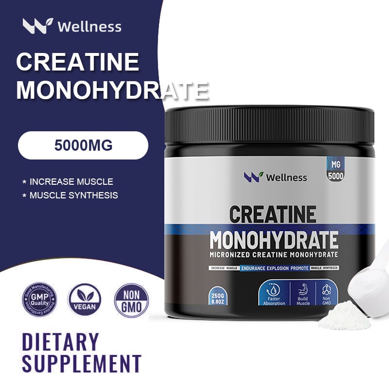 Wellness Creatine Monohydrate Powder 250G Micronized 5000MG Build ...