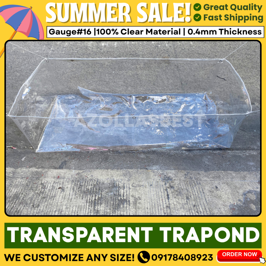 GAUGE #16 CLEAR TRAPOND FOR AZOLLA AND CRAFISH NO LEAK WATERPROOF ...
