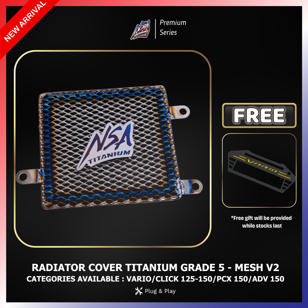 NSA TITANIUM RADIATOR COVER – MESH V1-V2 PREMIUM SERIES [NMAX/AEROX ...