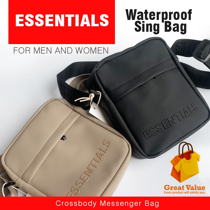 GV Essentials Fear of God Sling Bag Cream Black Waterproof For Men