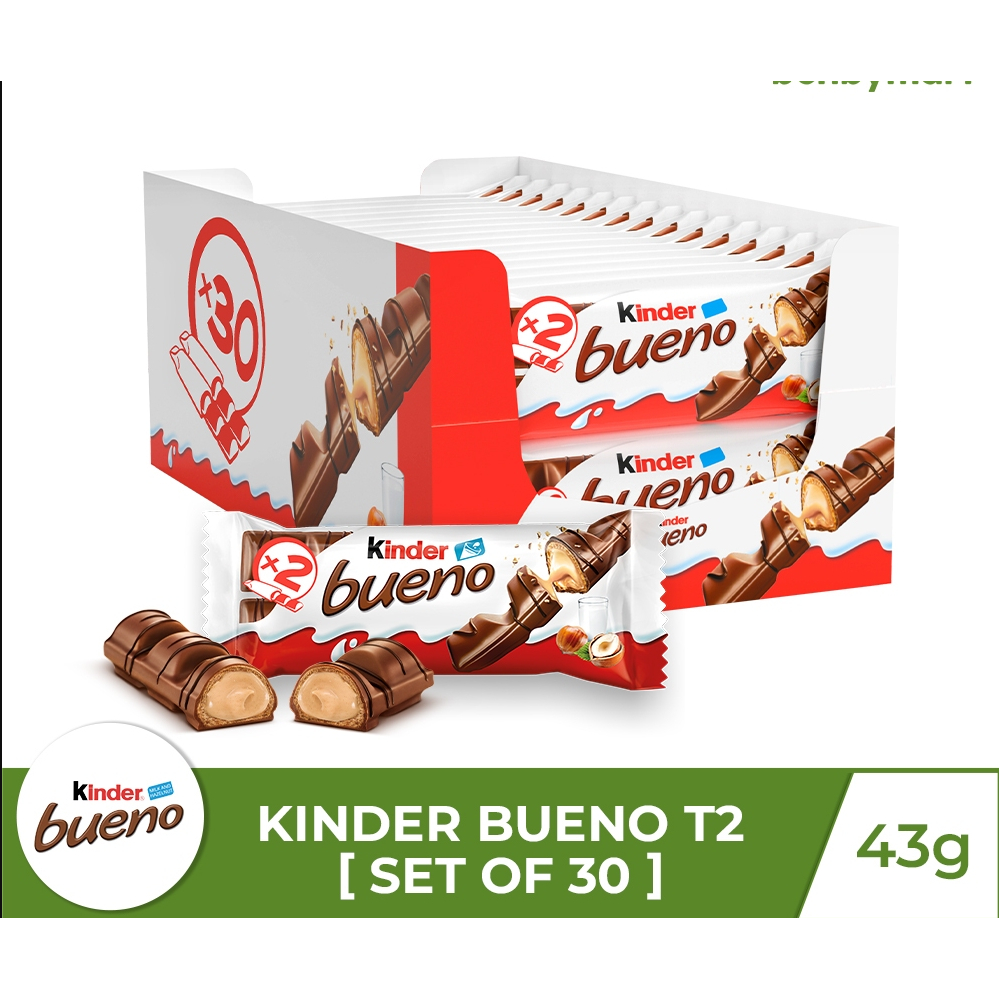 Kinder Bueno T2 43g Chocolate ( Set of 30s) - with box | Shopee Philippines