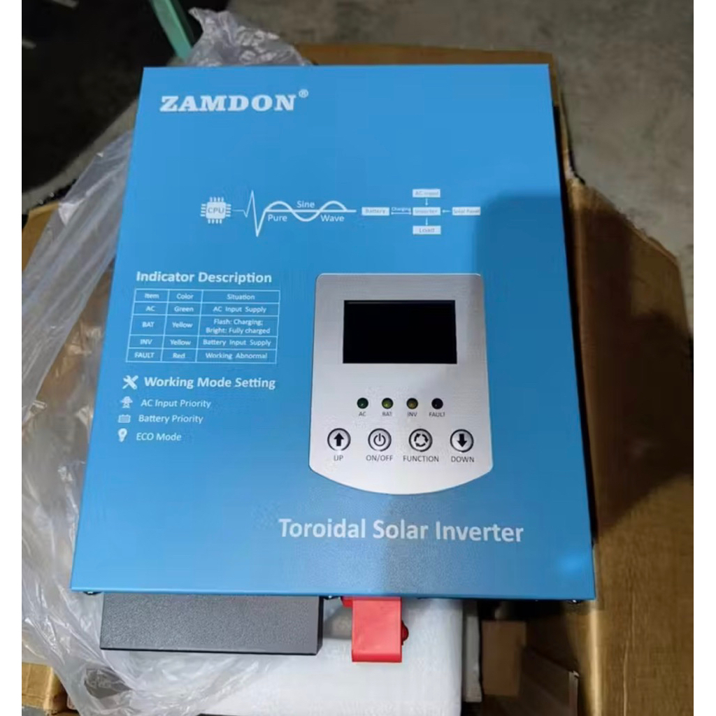 Zamdon Toroidal Hybrid Off-grid Solar Inverter 12V1000W with 40A MPPT ...