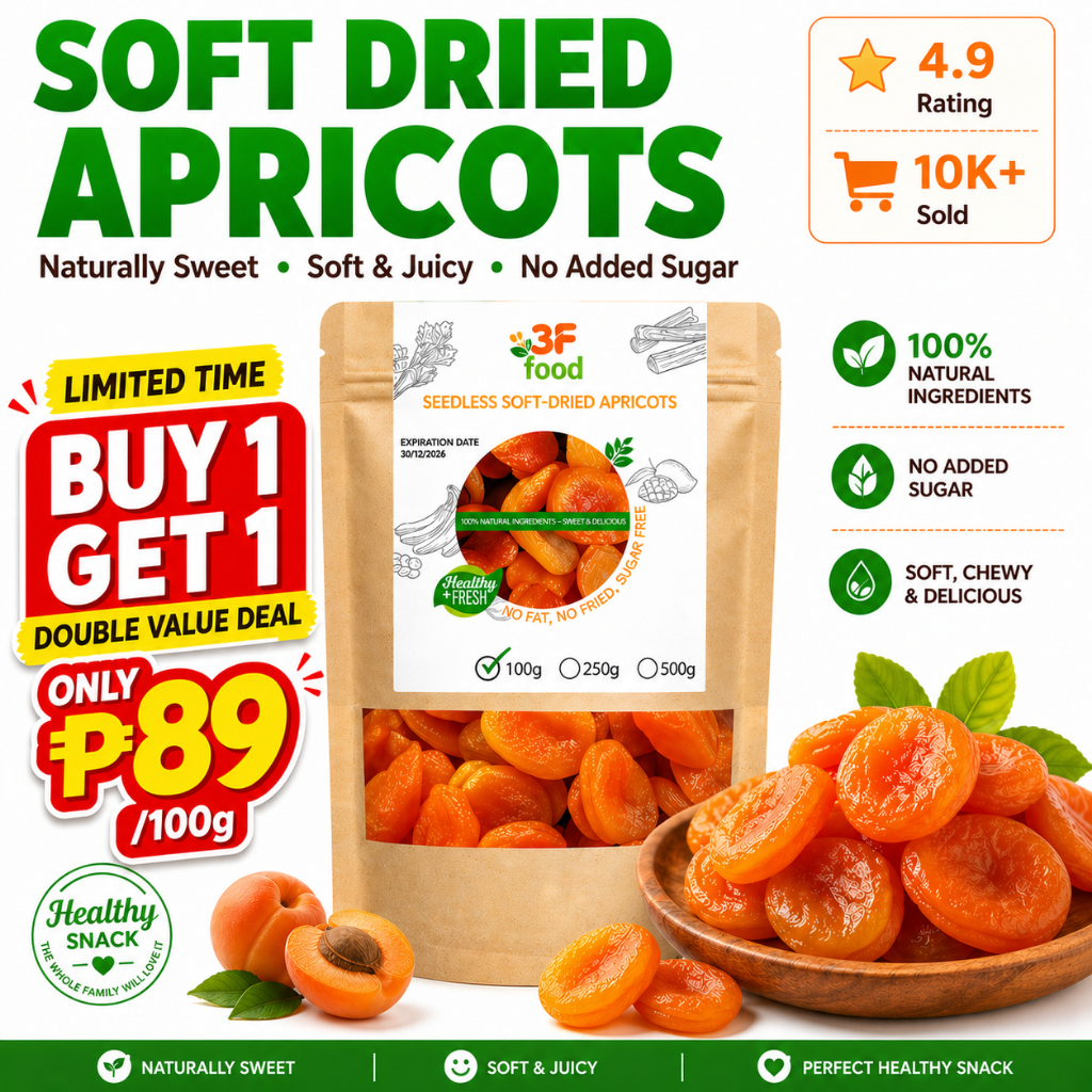 BUY 1 GET 1 | Seedless Soft-Dried Apricots 3F Food – Healthy Snack ...