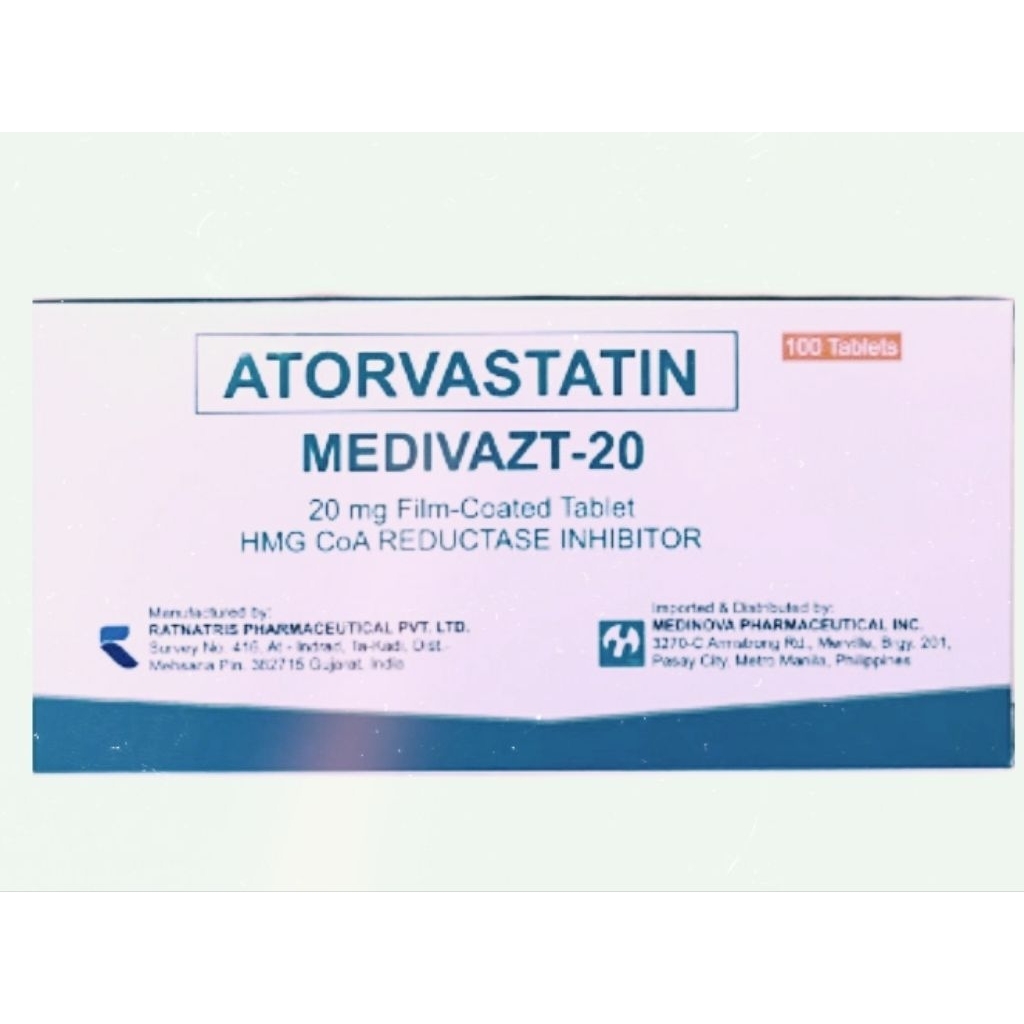 PRODUCT MEDIVAZT20 atorvastatin 20mg 50's 100's | Shopee Philippines