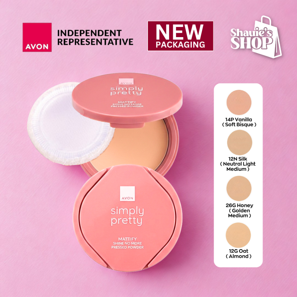 AVON Simply Pretty Mattify Shine No More Pressed Powder 10g - Vanilla ...