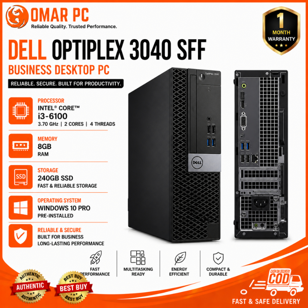 Dell OptiPlex 3040 SFF Desktop PC Intel Core i3-6100 | 8GB RAM | 240GB ...