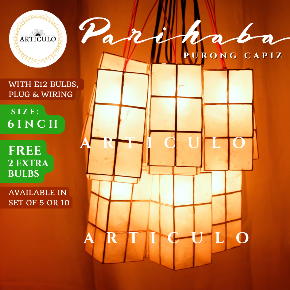 ARTICULO capiz light: 6inch PARIHABA ( authentic capiz rectangle WITH ...