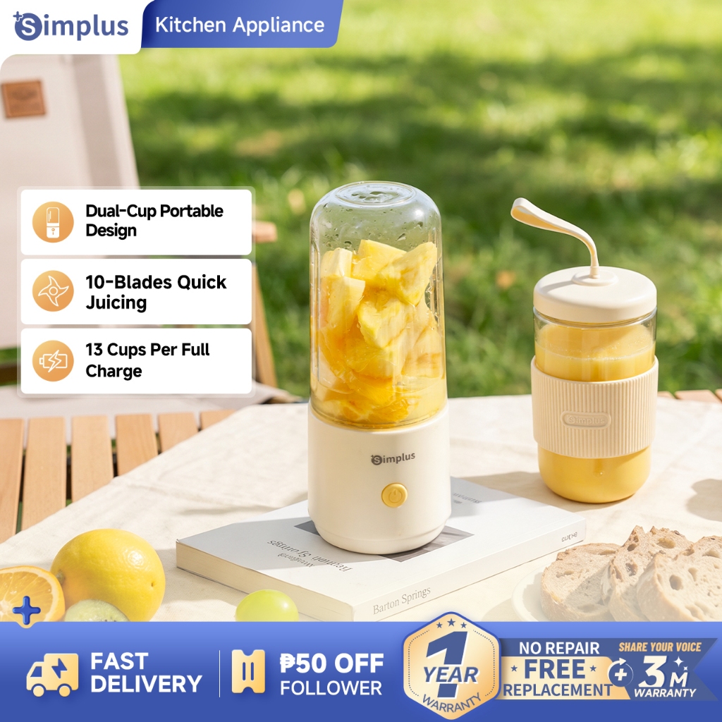 Simplus Portable Juicer Blender (380ml +380ml) 2 Cups Multi-Functional ...