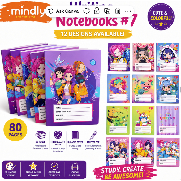 TOY BOX “Character Design Composition Notebook – 80-Page Student School ...