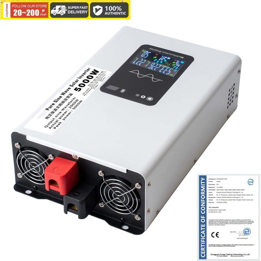 5000W 8000W Pure Sine Wave Inverter DC 12V 24V To AC 60HZ 220V Off Grid ...