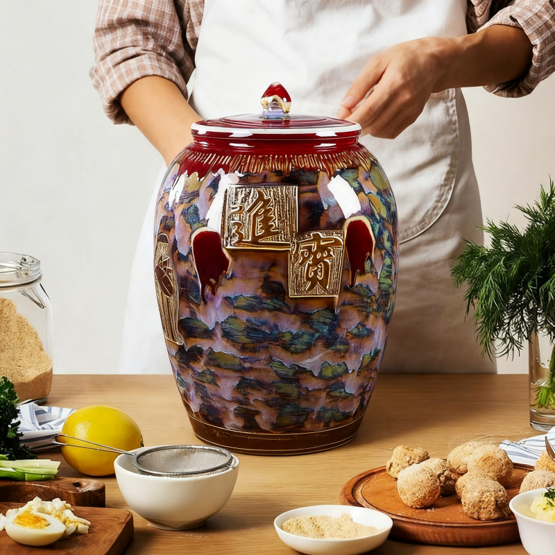 Jingdezhen ceramic rice storage container 5 kilo/10 kg/25kg big clay ...