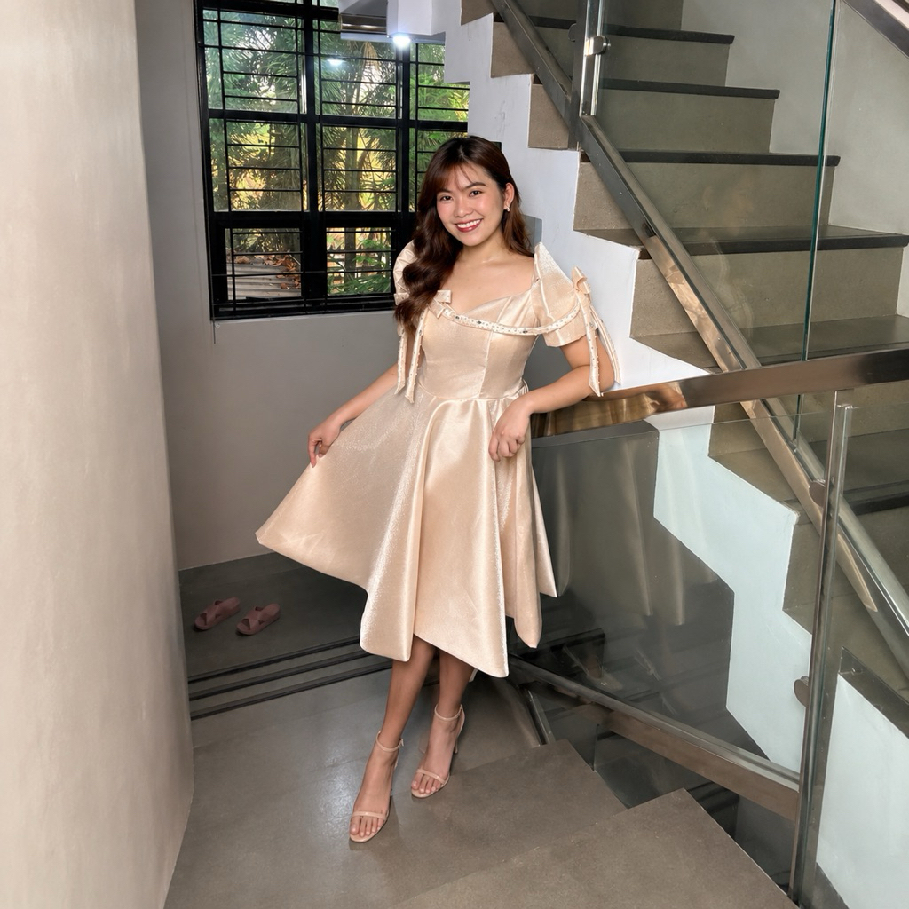 Asymmetrical Ribbon Design- Filipiniana Dress for Oathtaking/Graduation/Formal Events