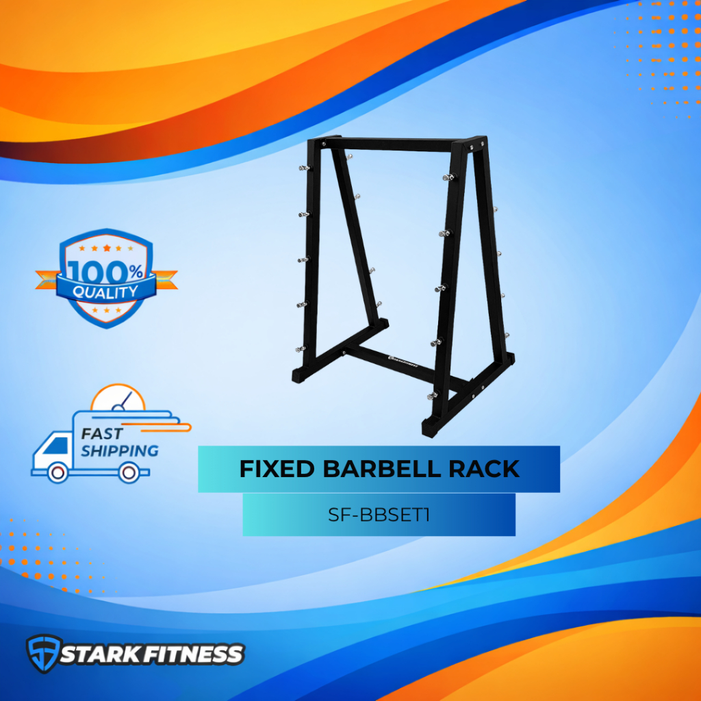 STARK FITNESS Heavy-Duty Steel, Fixed Barbell Storage Rack for Home ...