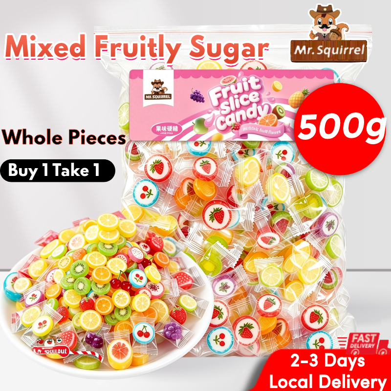 1000g Mixed Fruit Candy Crystal Candies Mixed Fruit Flavored Sweet Hard ...