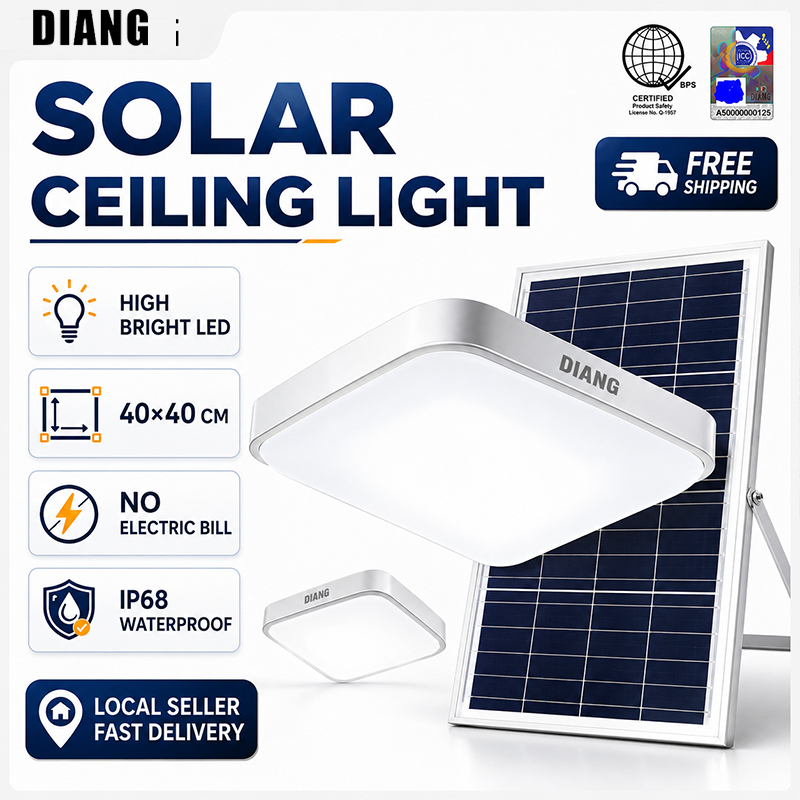 DIANG Solar Ceiling Light 50X bright Solar Light Outdoor Waterproof ...